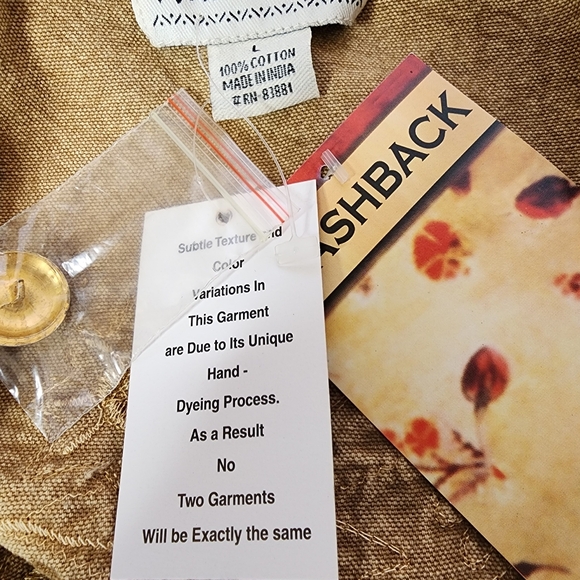 JACKET FLASHBACK Brown/Gold Embroidery Rhinestones Buttons Pockets Sz Lg - Picture 13 of 16